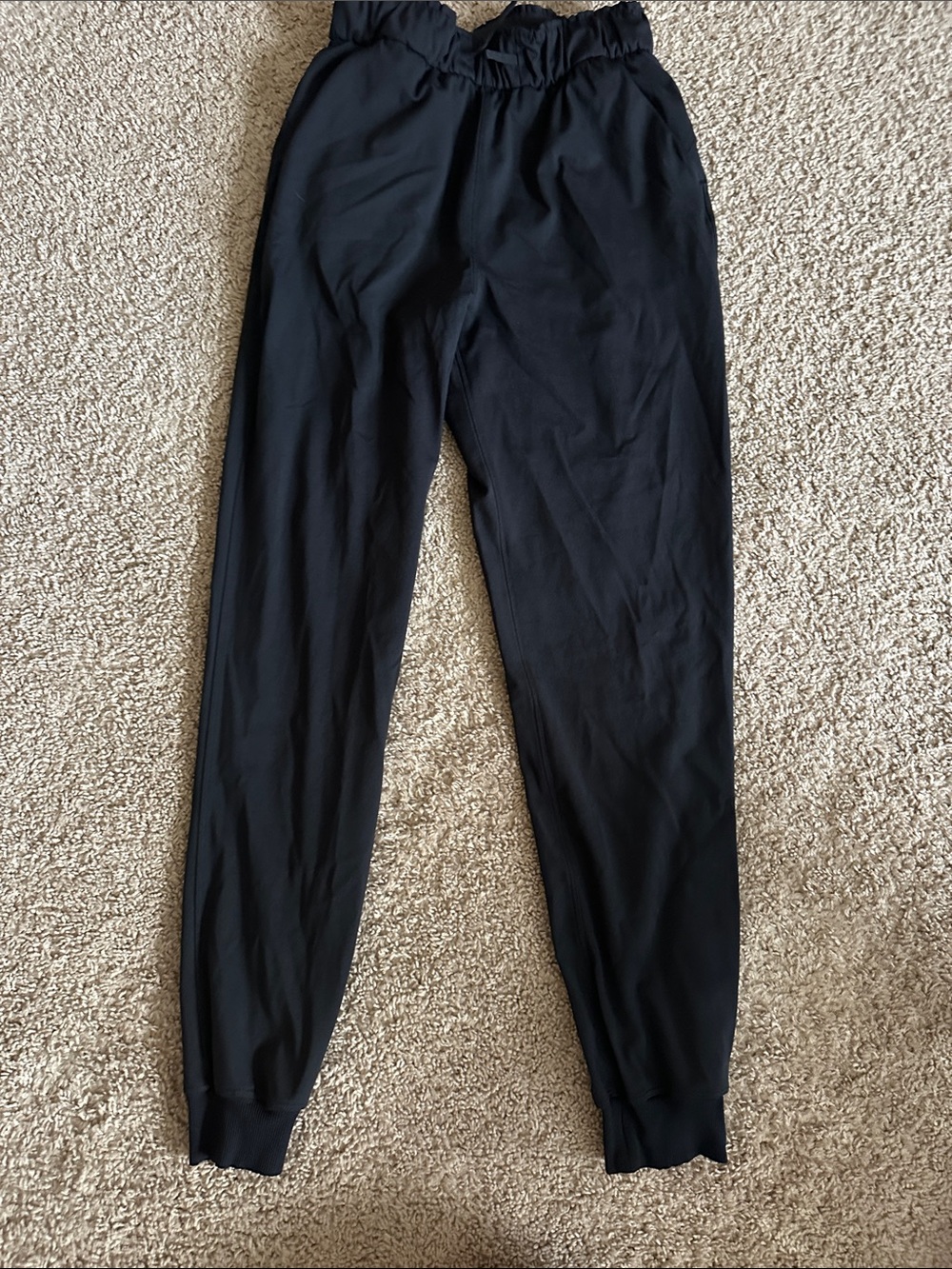 Black Elastic Waist Jogger Pants